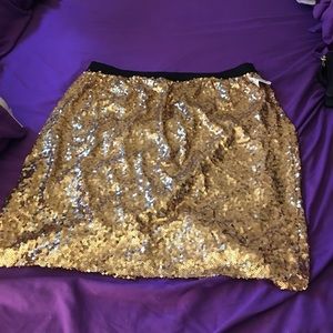 Gold sequin skirt